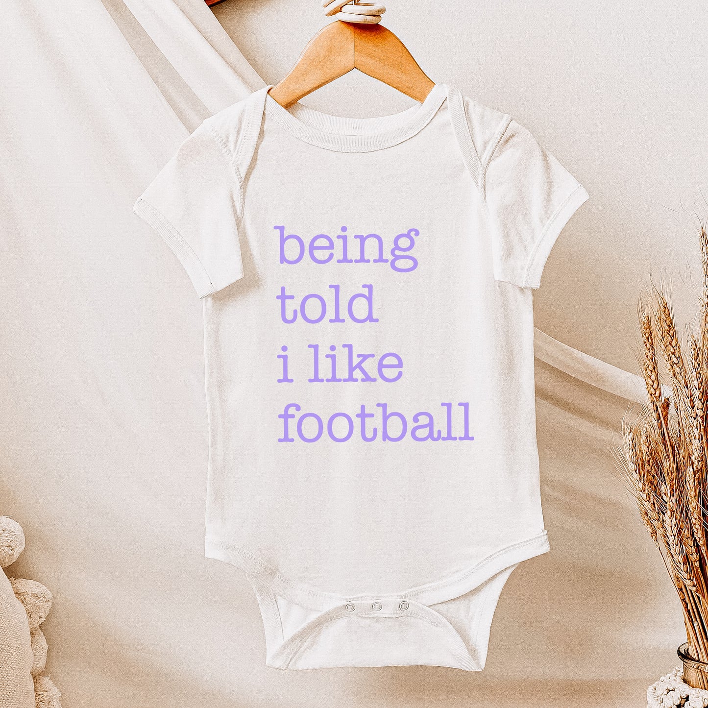 Being Told I Like Football Baby - White