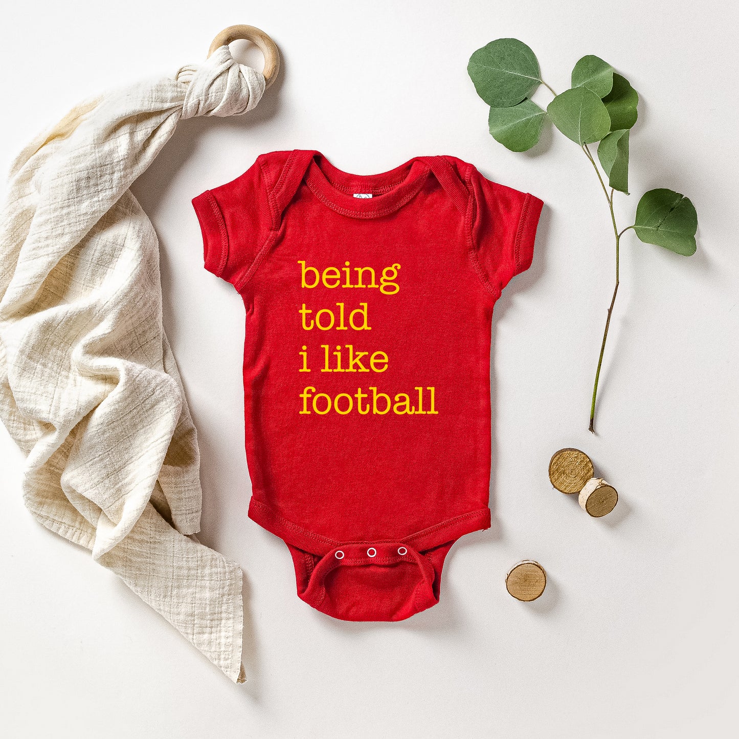 Being Told I Like Football Baby - Red