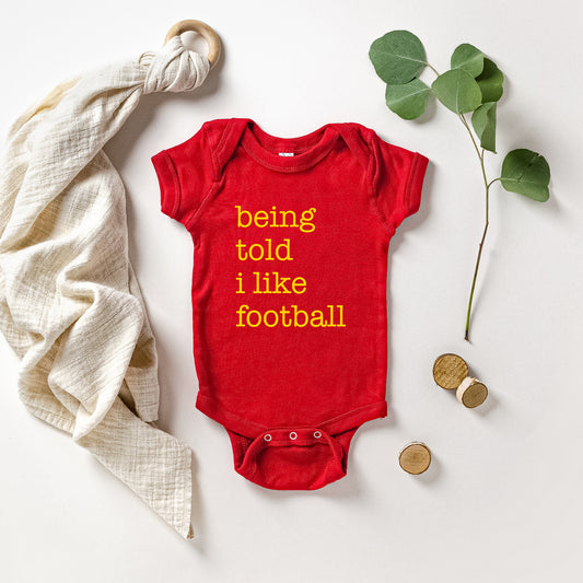 Being Told I Like Football Baby - Red
