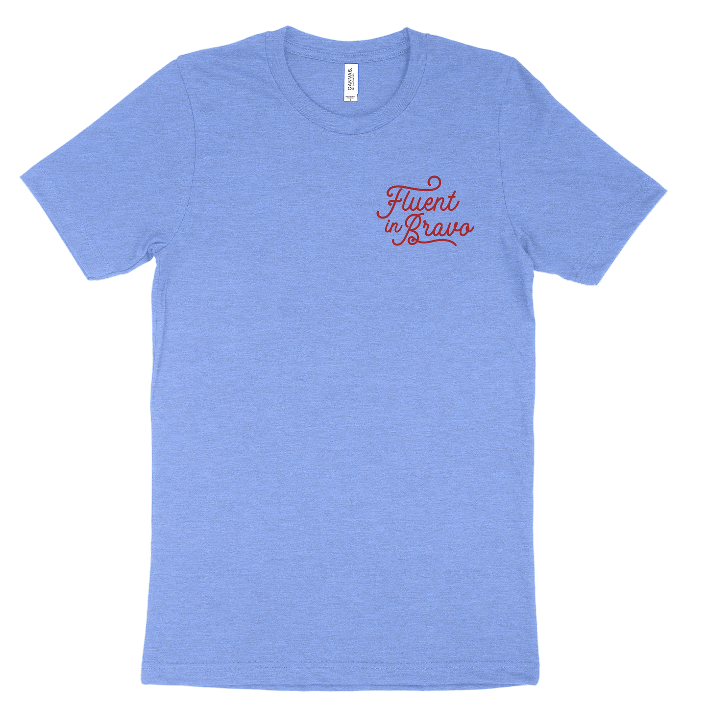 Fluent in Bravo Tee - Columbia Blue