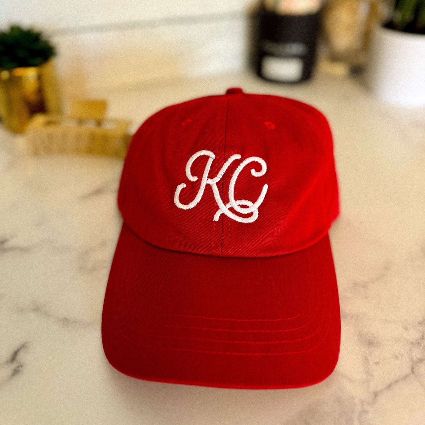 KC Script Dad Hat - Cardinal
