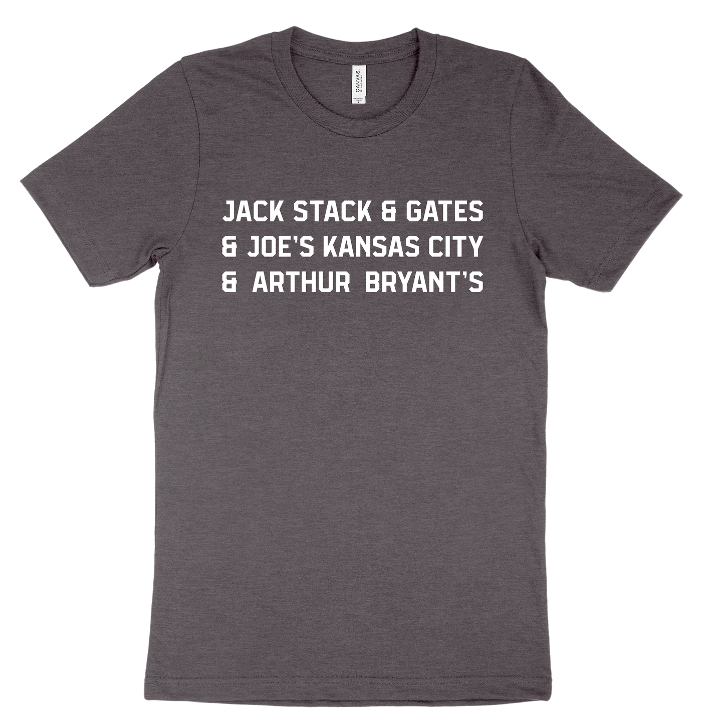 Jack Stack and Gates and Joe's Kansas City and Arthur Bryant's Tee - Dark Grey