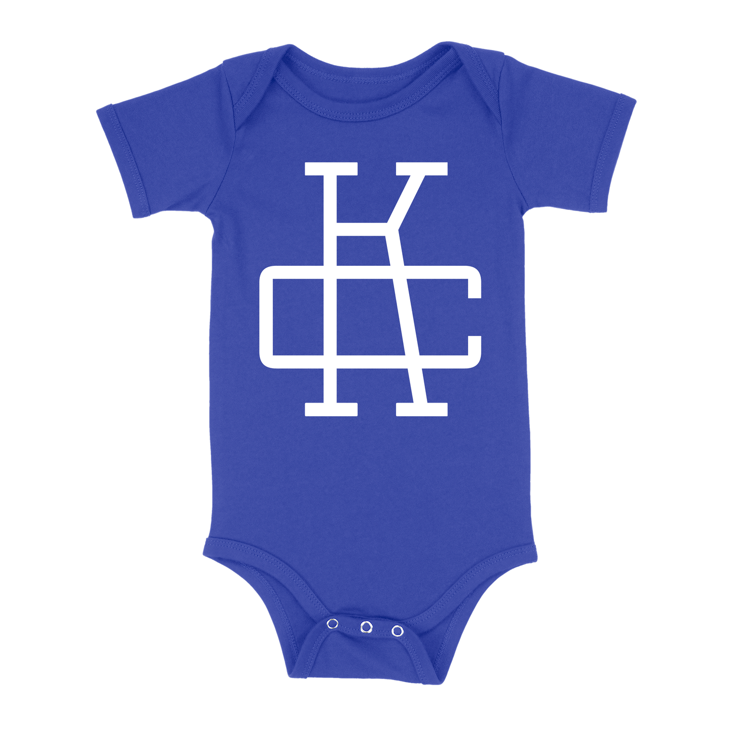 KC Monogram Baby One Piece | Blue