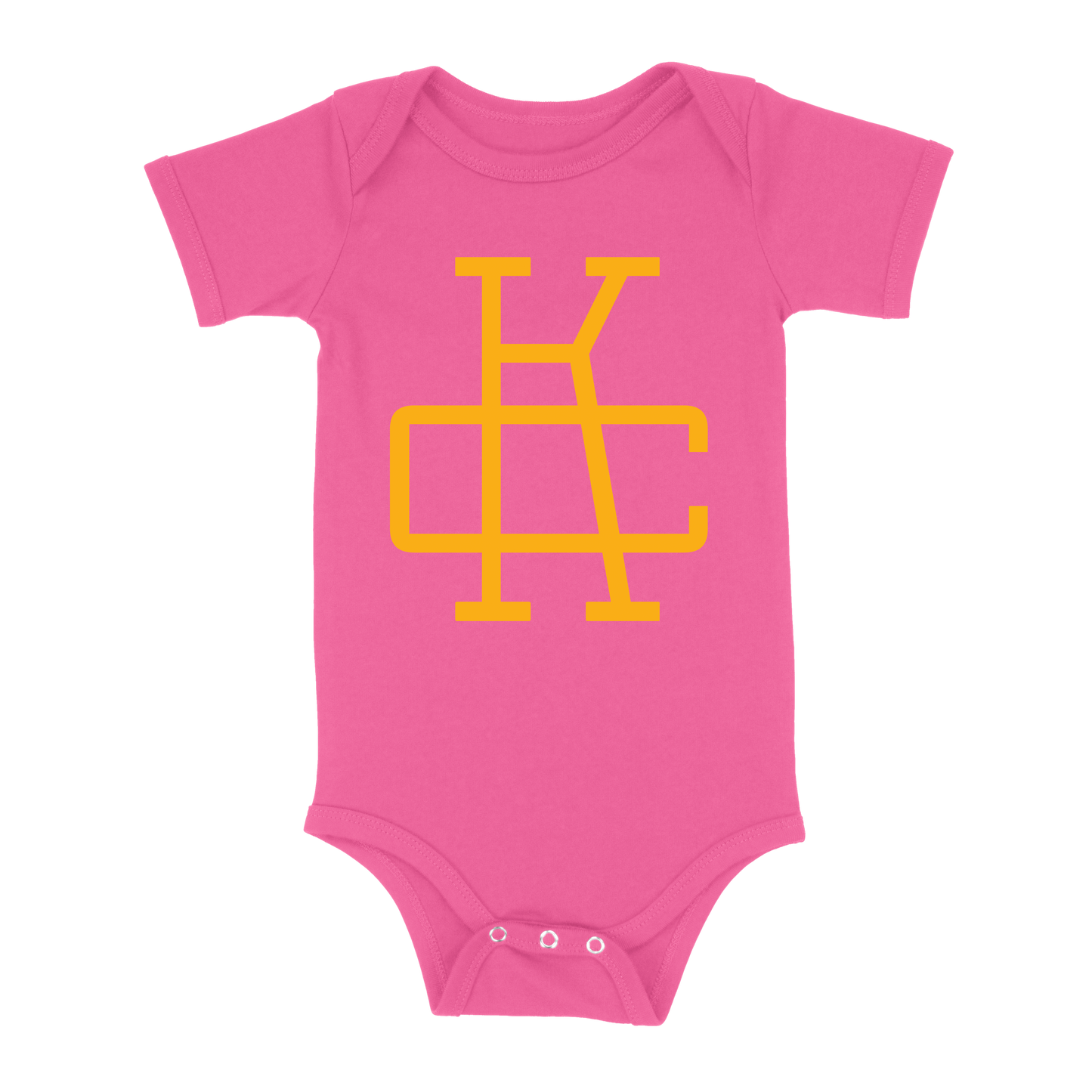 KC Monogram Baby One Piece | Hot Pink