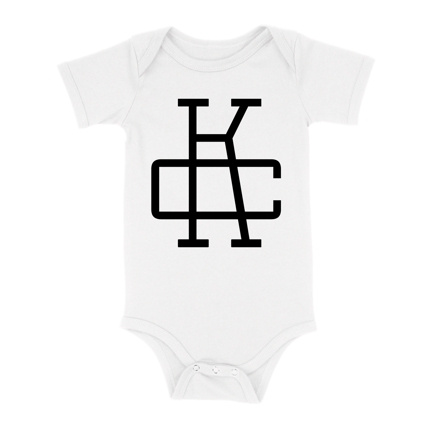 KC Monogram Baby One Piece | White Black