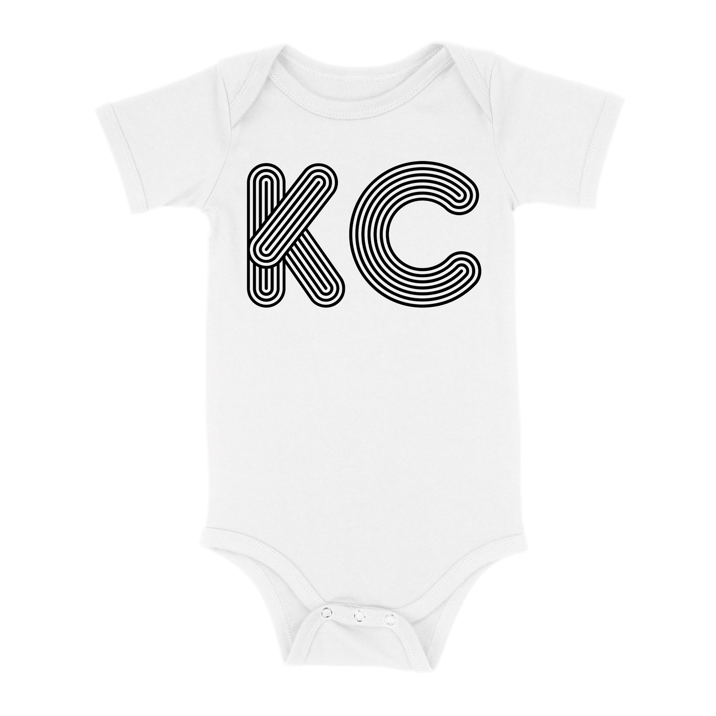 KC Outline Baby One Piece | White Black