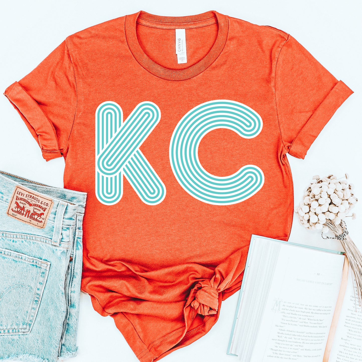 KC Outline Tee - Red Teal