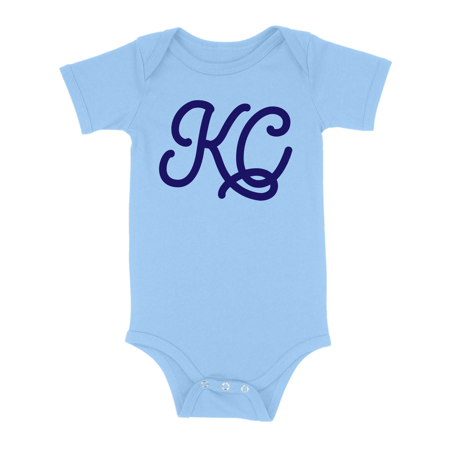 KC Script Baby One Piece | Light Blue
