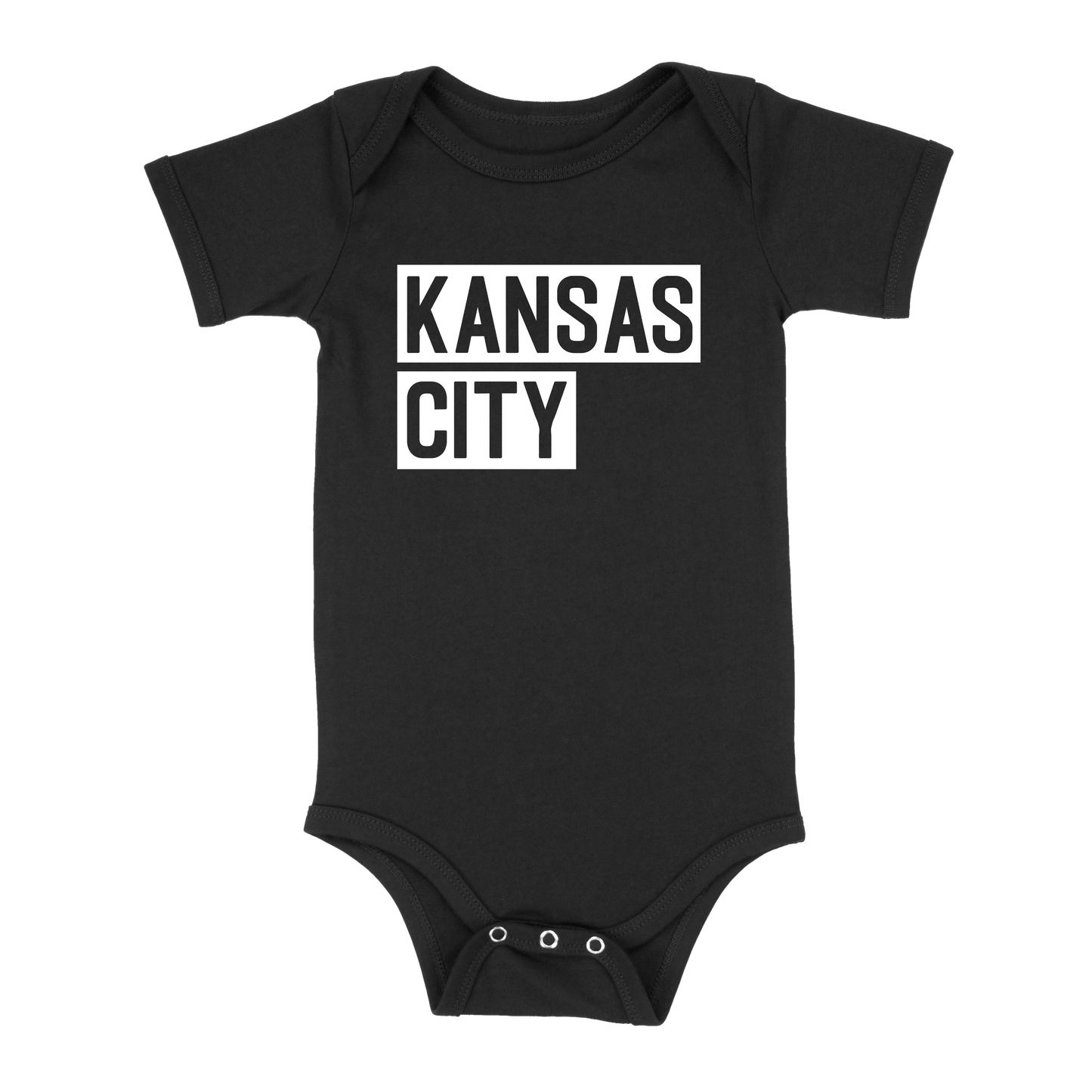 Kansas City Block Baby One Piece | Black