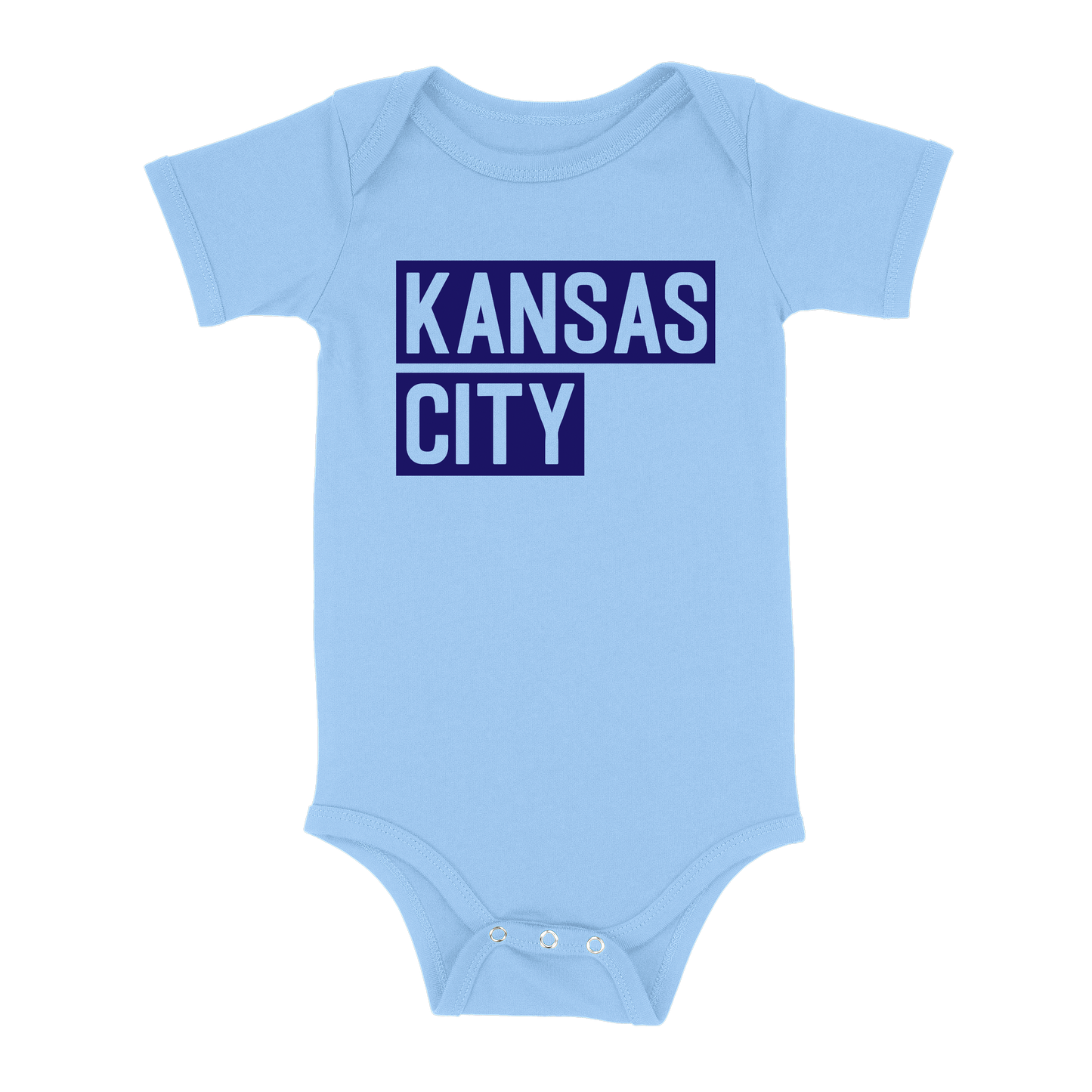 Kansas City Block Baby One Piece | Light Blue