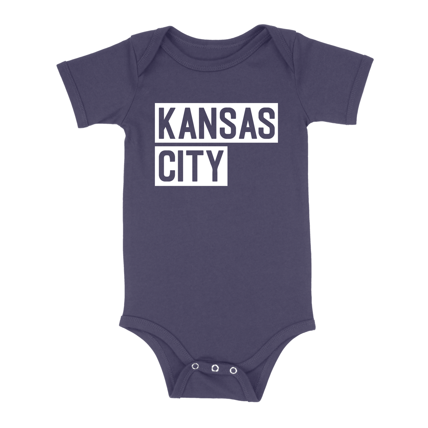 Kansas City Block Baby One Piece | Navy