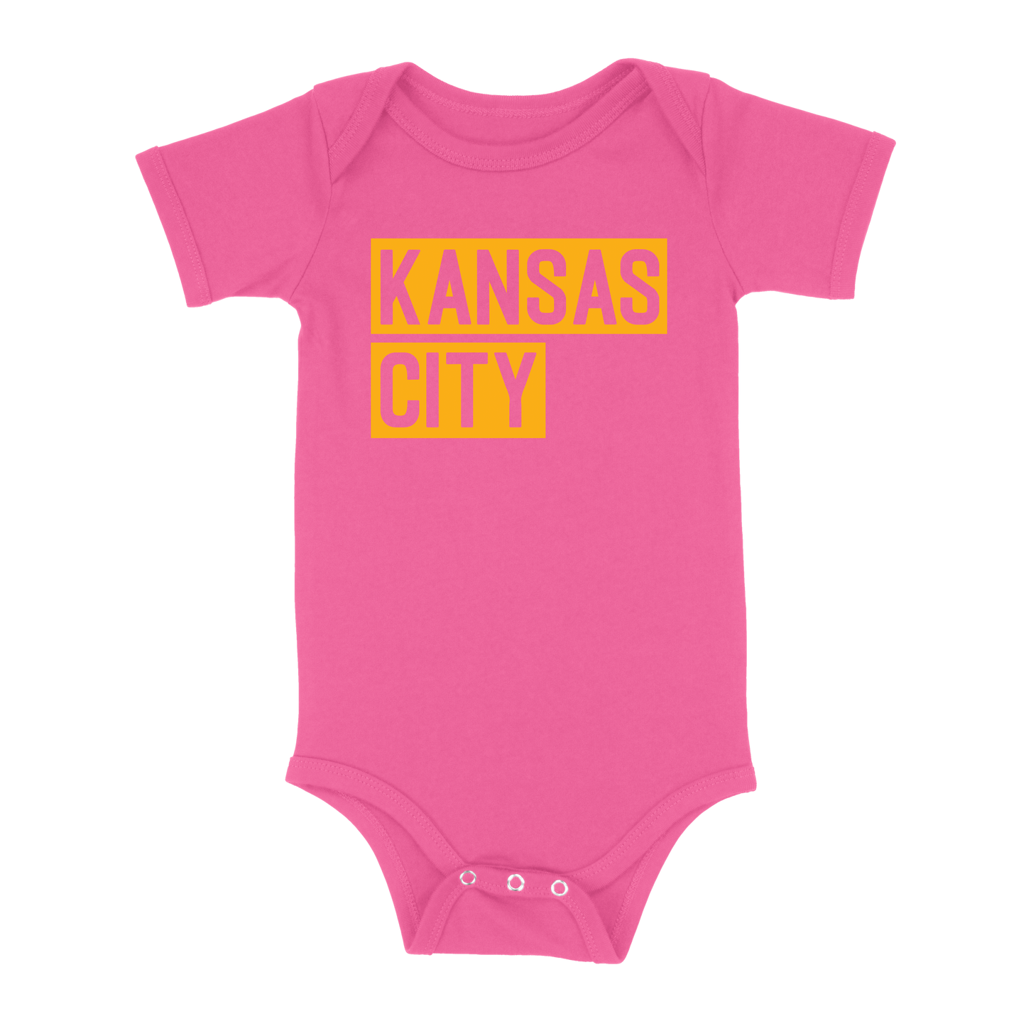 Kansas City Block Baby One Piece | Hot Pink
