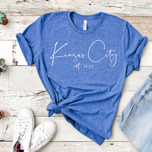 Kansas City EST 1838 Tee - Blue