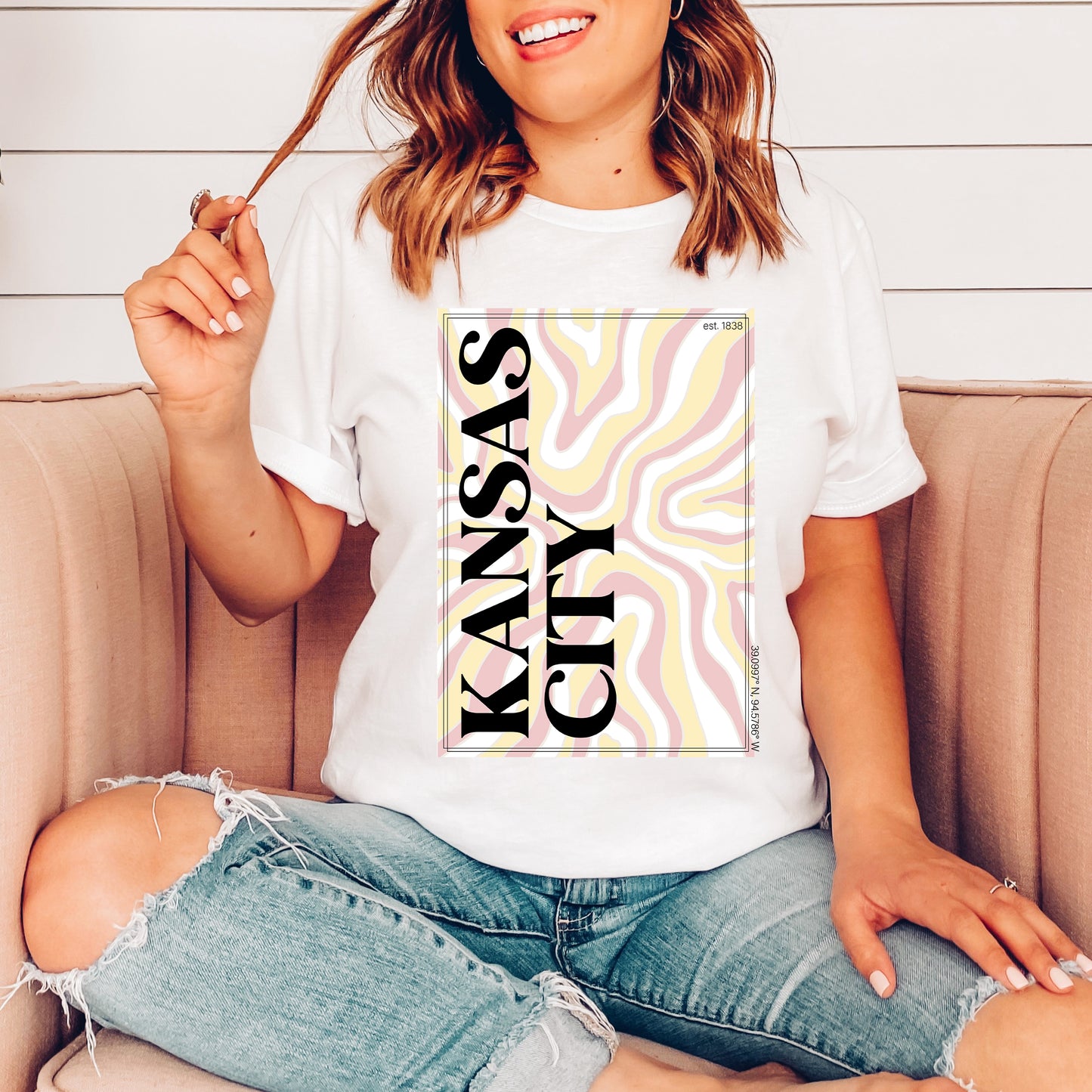 Kansas City EST 1838 Retro CC Tee | White