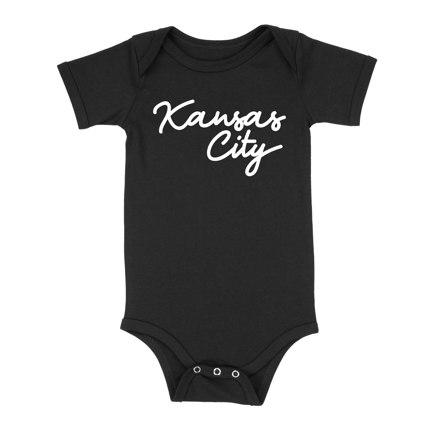 Kansas City Script Baby One Piece | Black