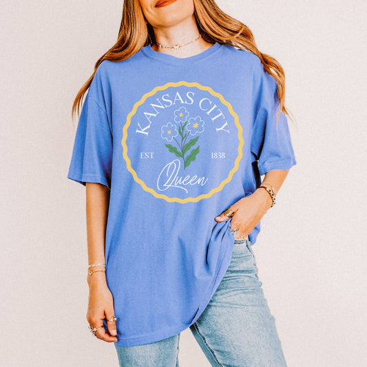 Kansas City Queen CC Tee - Flo Blue