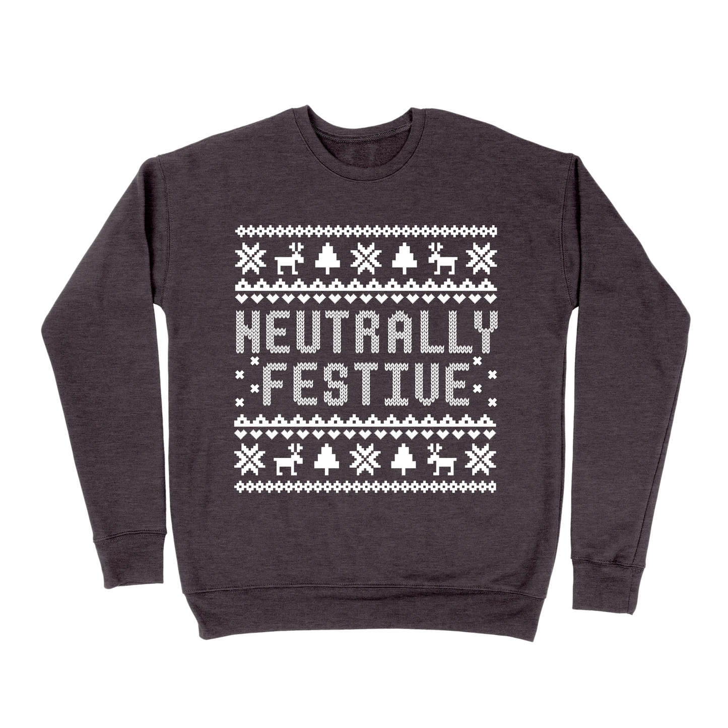 Neutrally Festive Tacky Sweatshirt - Dark Grey