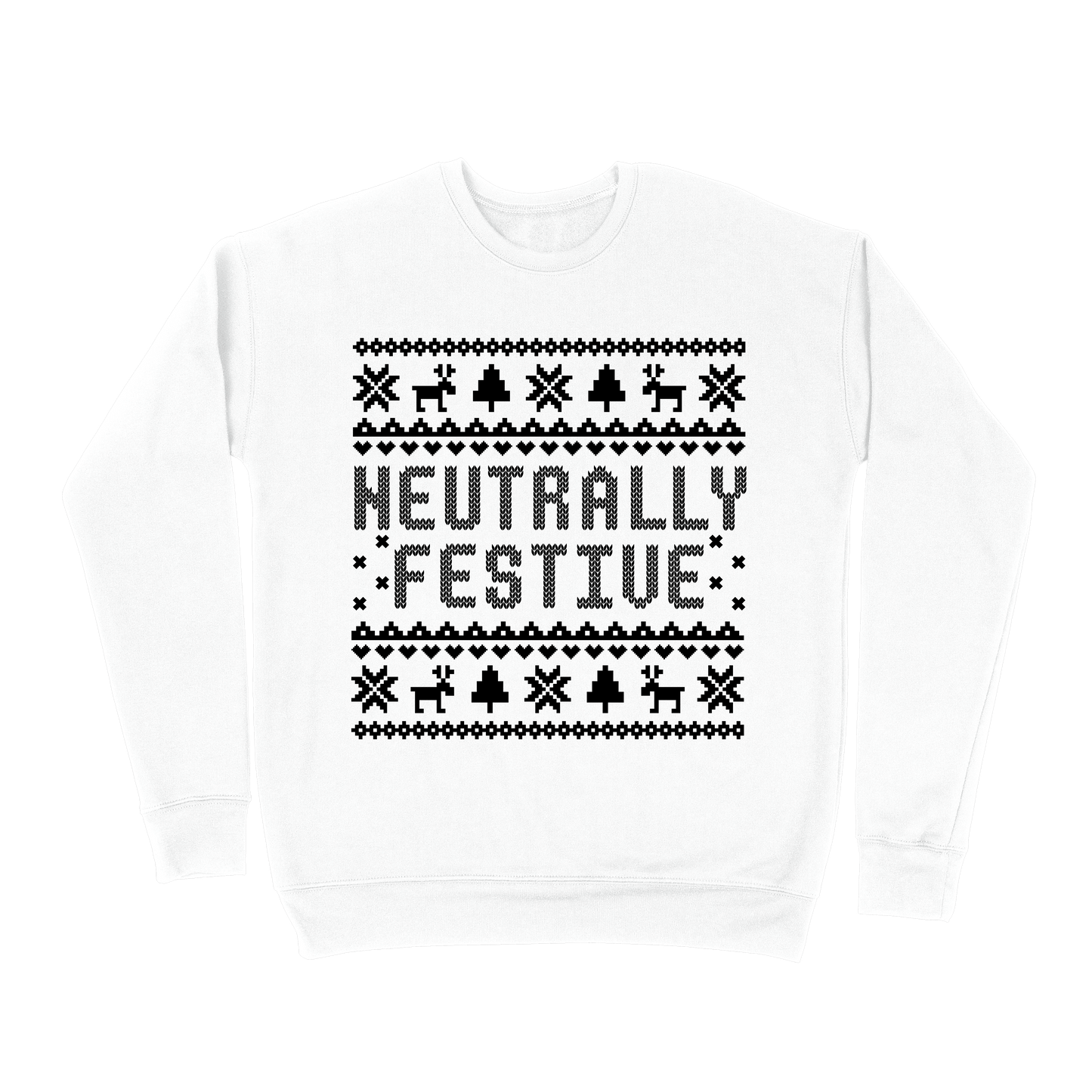 Neutrally Festive Tacky Sweatshirt - White