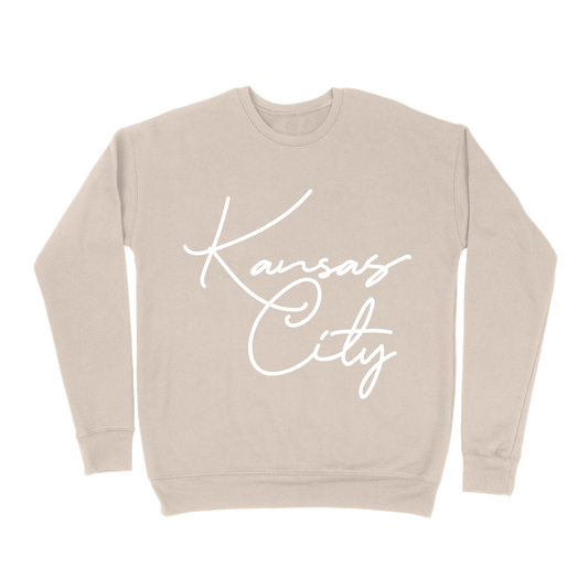 Kansas City Oversized Script Sweatshirt - Sand