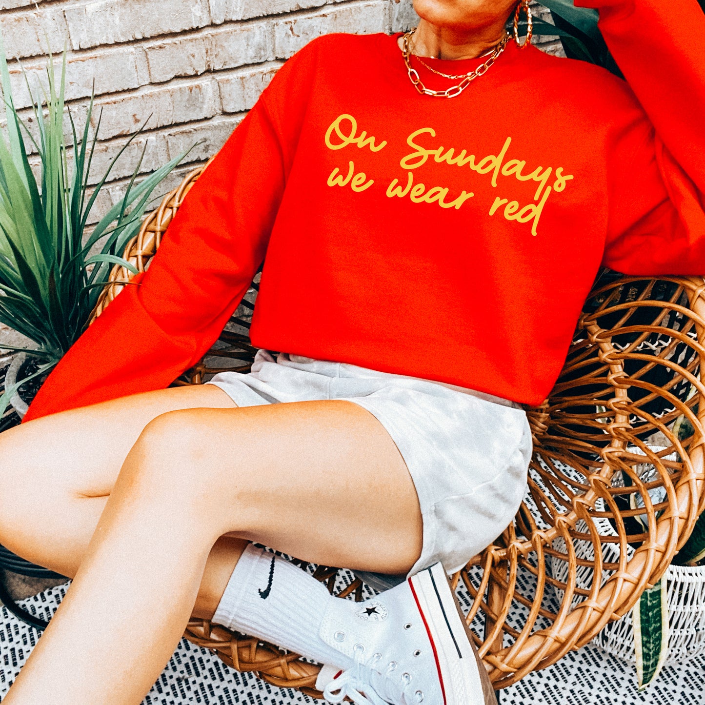 On Sundays We Wear Red Sweatshirt - Red