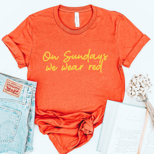 On Sundays We Wear Red Tee - Red