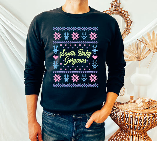 Santa Baby Gorgeous Sweatshirt - Black