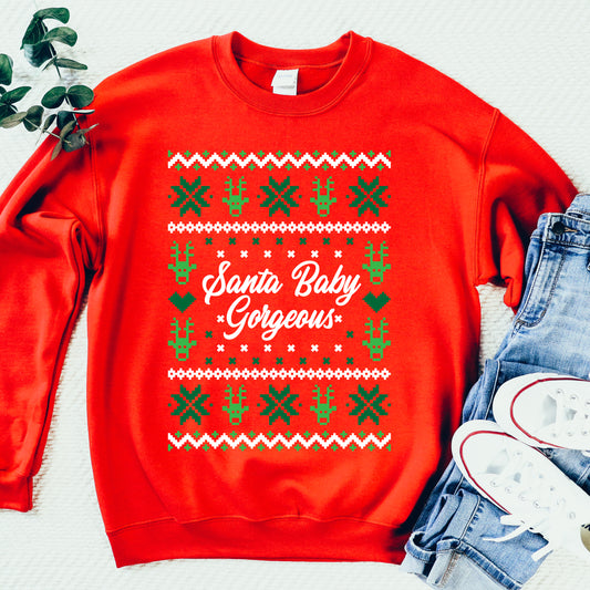 Santa Baby Gorgeous Sweatshirt - Red