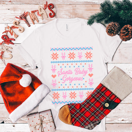 Santa Baby Gorgeous Tee - White