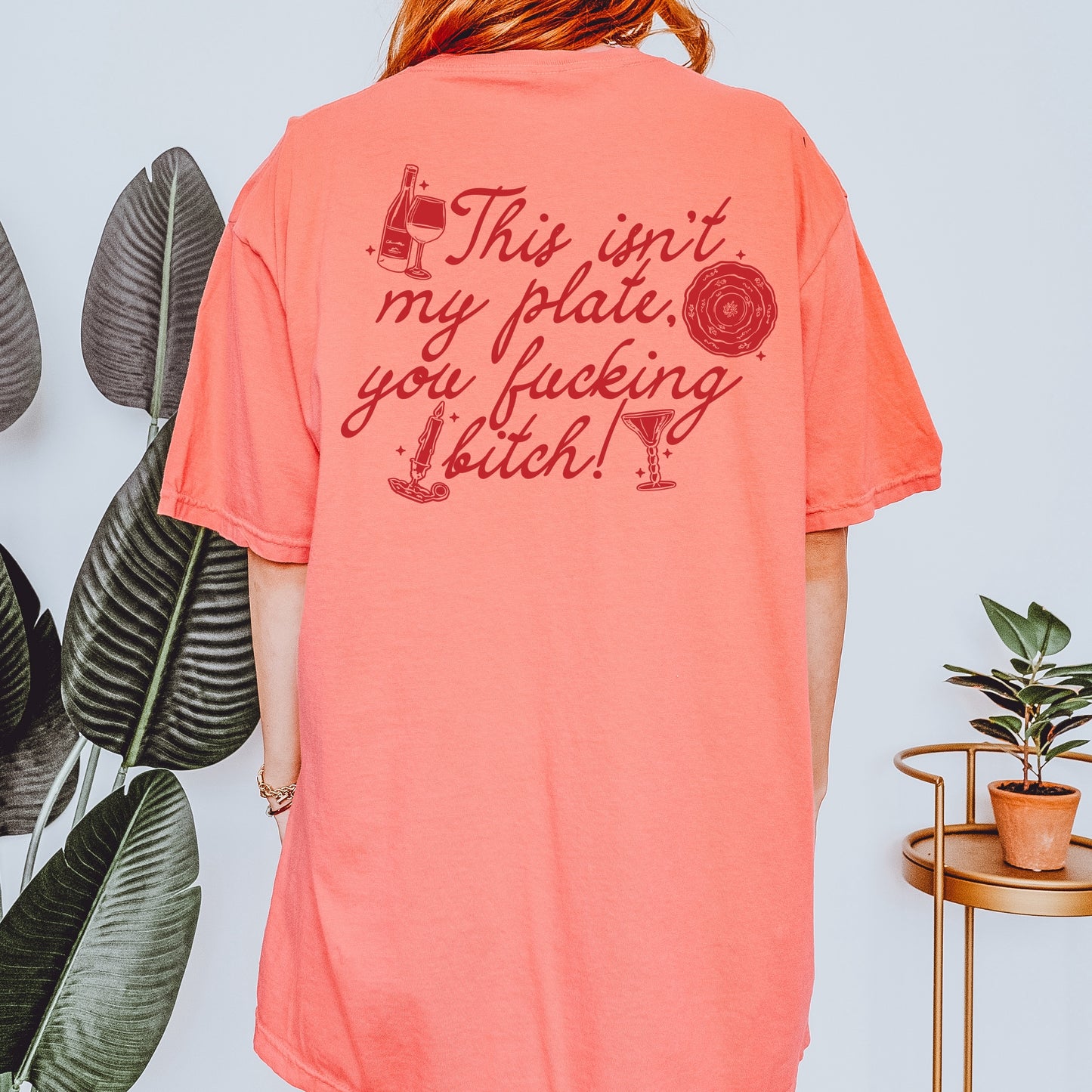 The Quiet Woman CC Tee | Bright Salmon