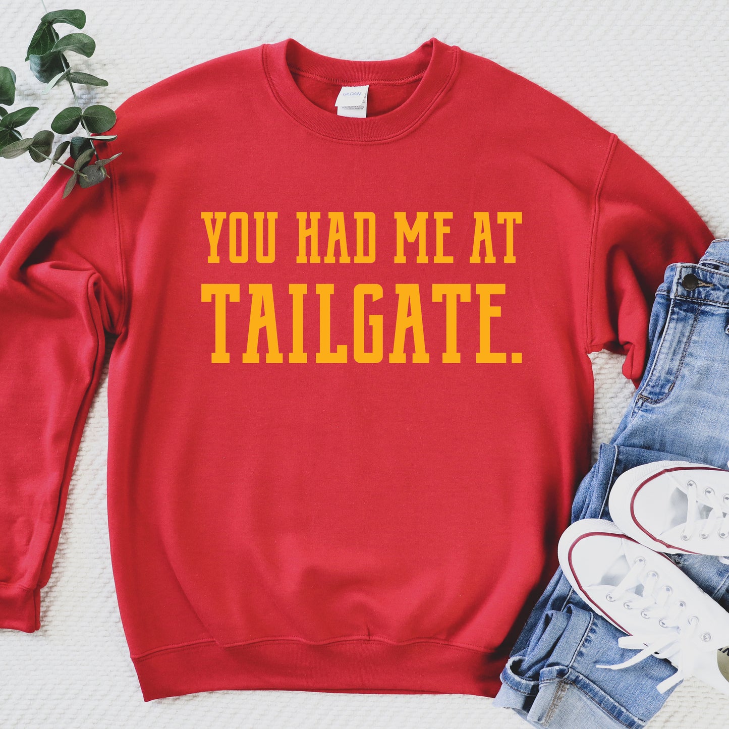 You Had Me At Tailgate Sweatshirt - Red