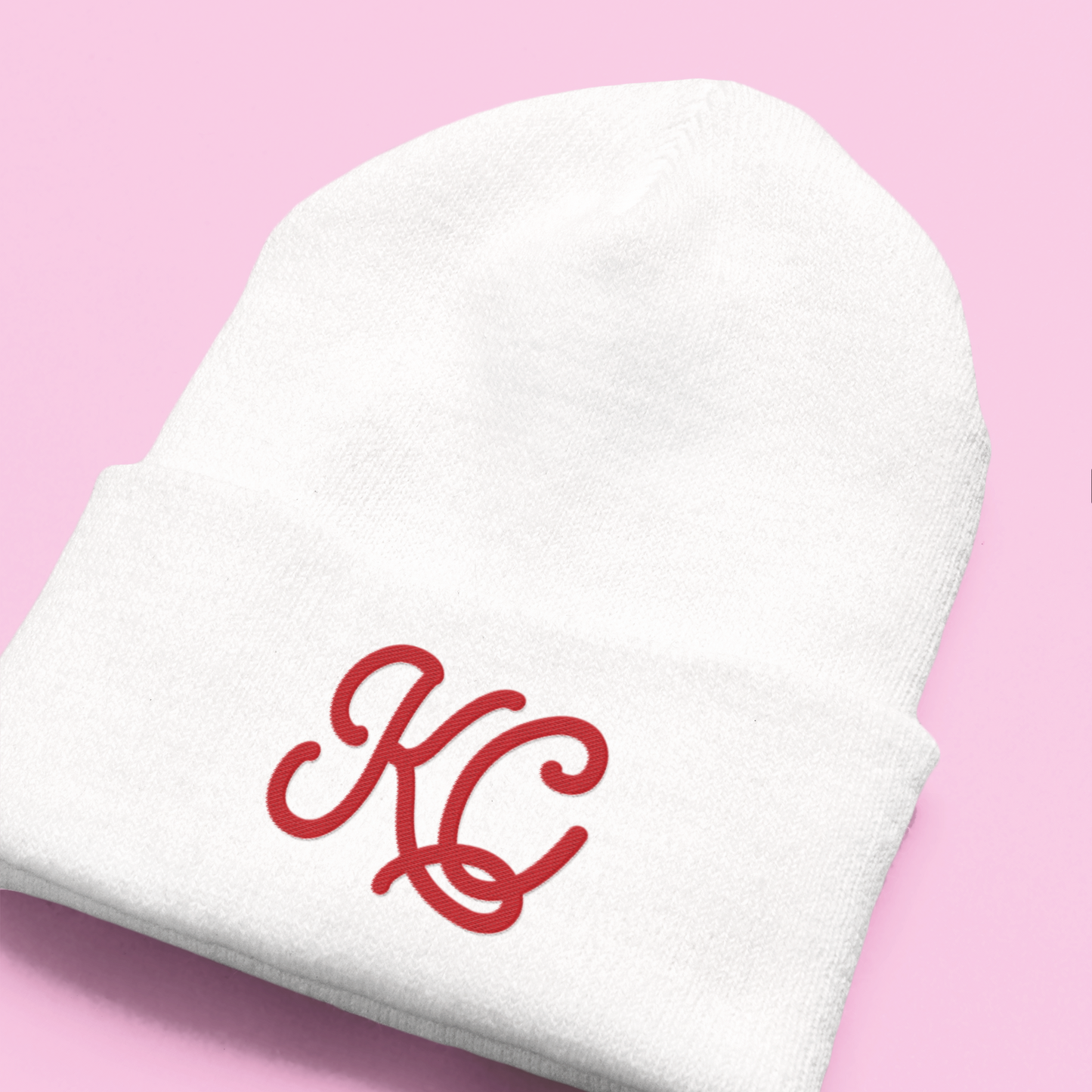 Script KC Beanie - White