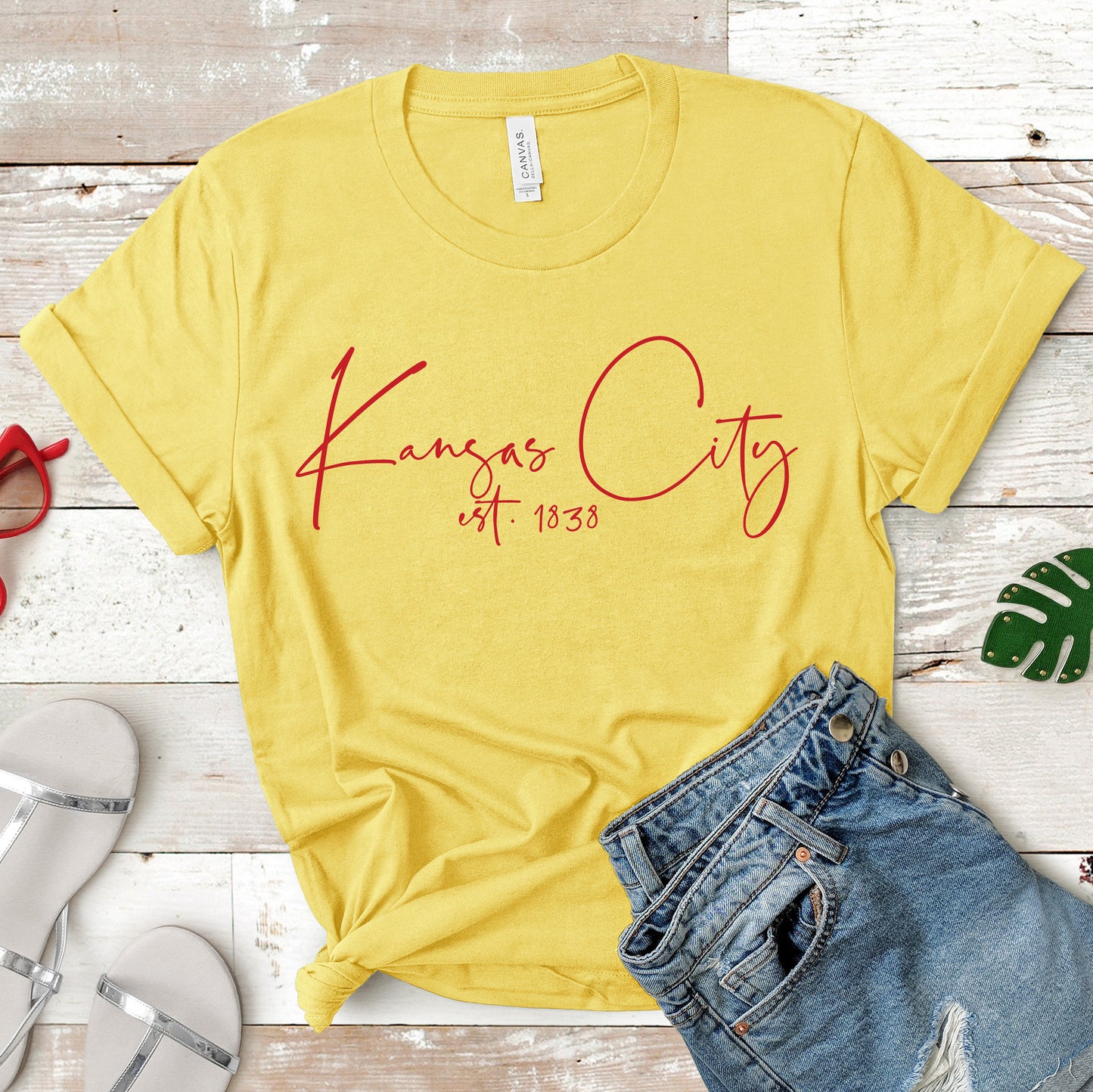 Kansas City EST 1838 Tee - Yellow