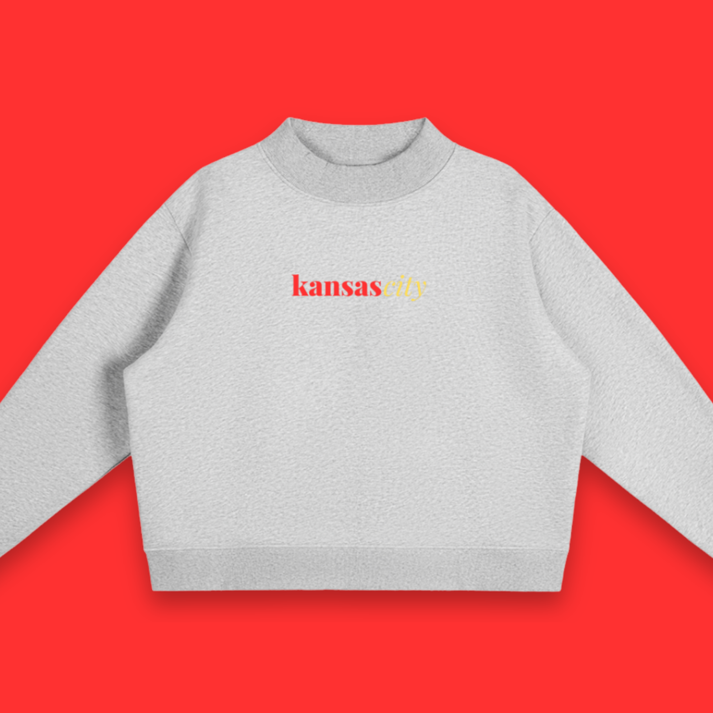 Kansas City Mock Neck Sweatshirt - Ash