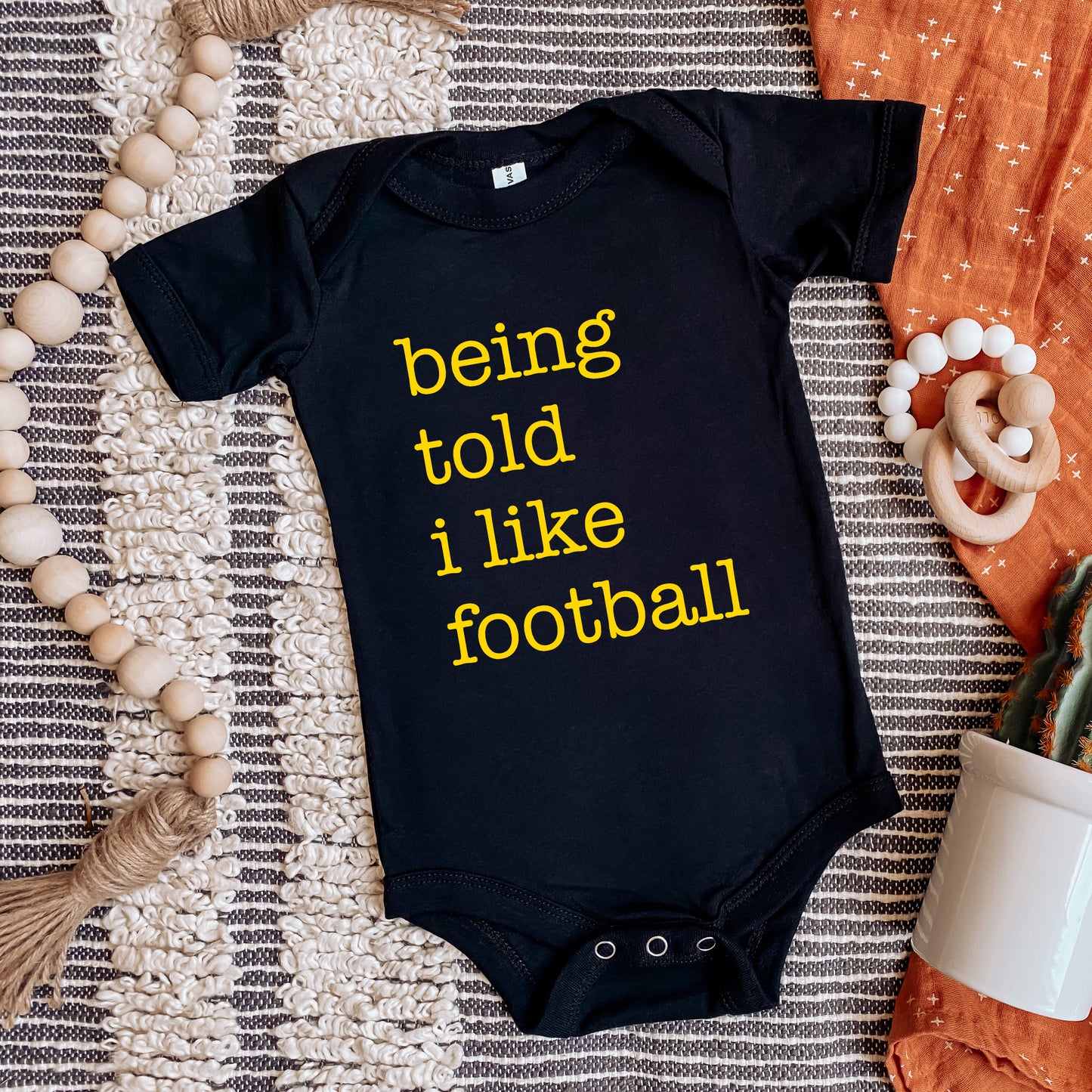 Being Told I Like Football Baby - Black