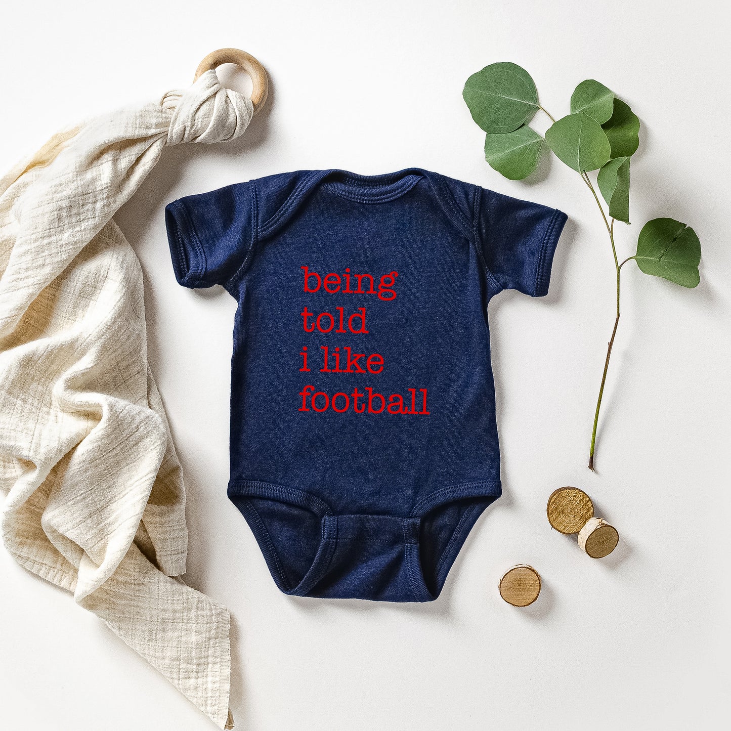 Being Told I Like Football Baby - Navy
