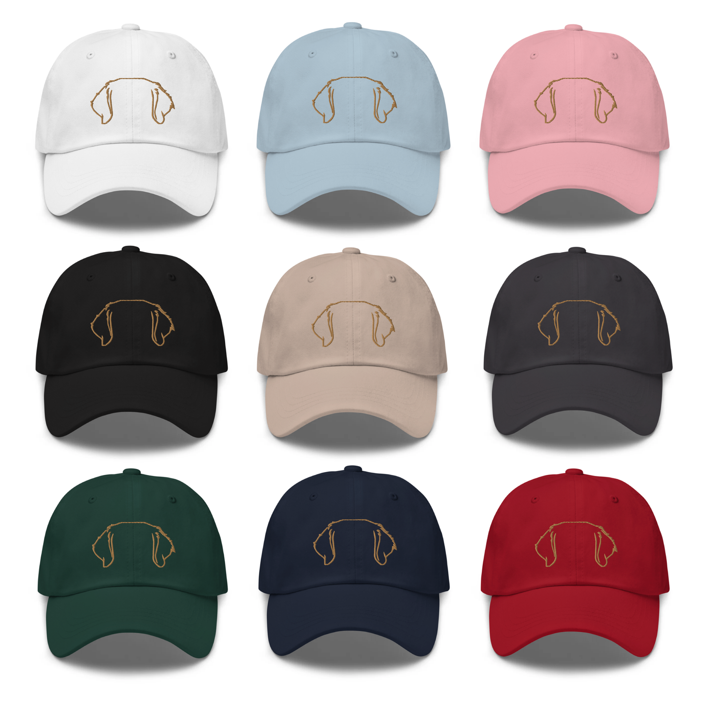 Golden Retriever Dog Ears Dad Hat - Multi