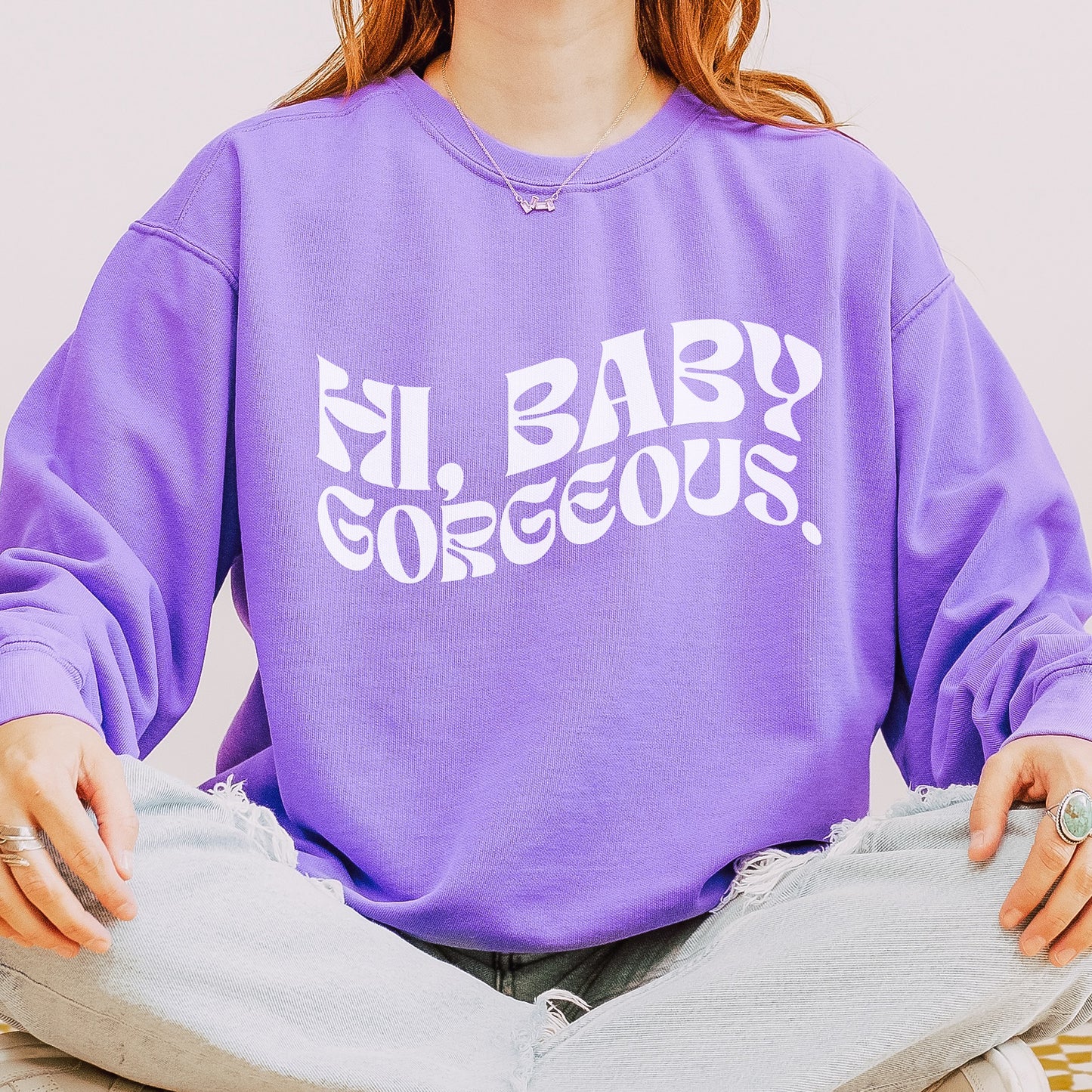 Hi Baby Gorgeous CC Sweatshirt - Violet