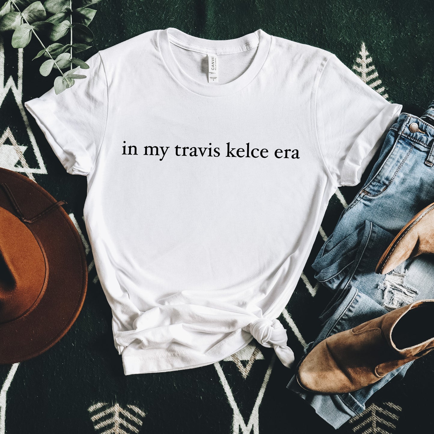 In My Travis Kelce Era Tee - White Black