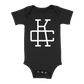 KC Monogram Baby One Piece | Black