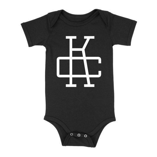 KC Monogram Baby One Piece | Black