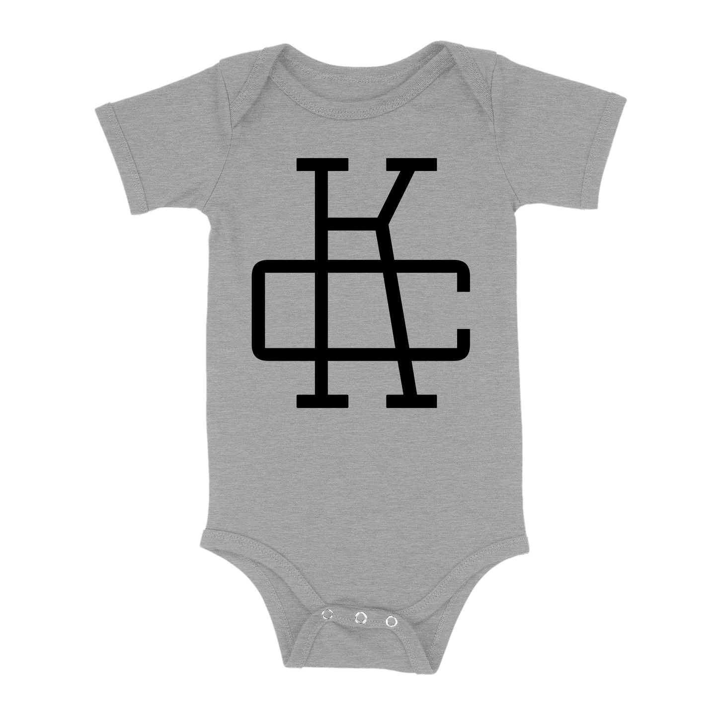 KC Monogram Baby One Piece | Grey