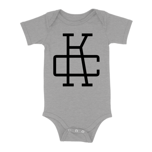 KC Monogram Baby One Piece | Grey
