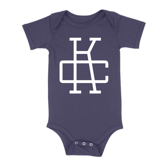 KC Monogram Baby One Piece | Navy