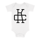 KC Monogram Baby One Piece | White Black