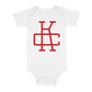 KC Monogram Baby One Piece | White Red