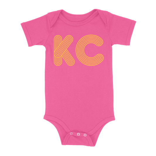 KC Outline Baby One Piece | Hot Pink