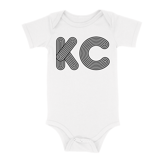 KC Outline Baby One Piece | White Black