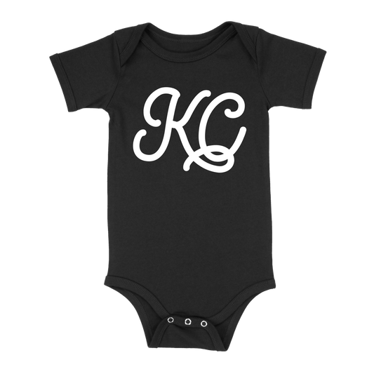 KC Script Baby One Piece | Black