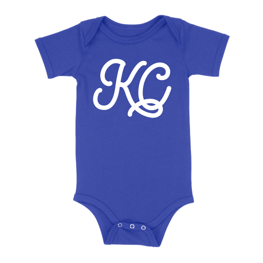 KC Script Baby One Piece | Blue