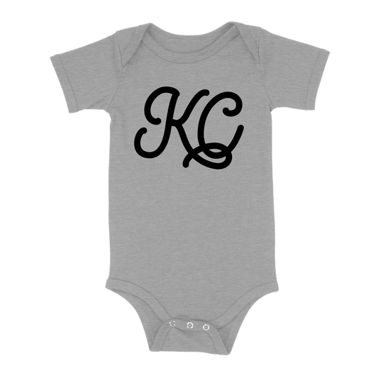 KC Script Baby One Piece | Grey